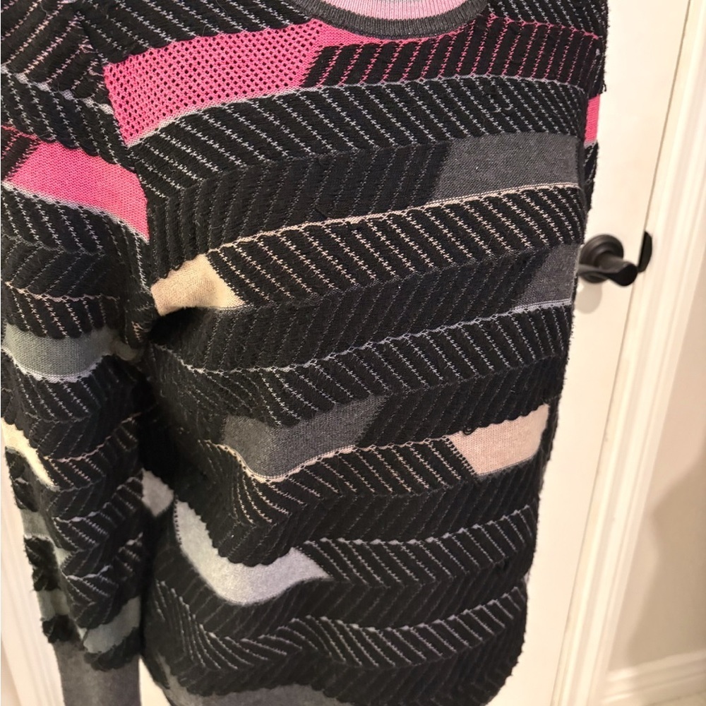 Nic+Zoe Colorful Shaded Cotton Striped Sweater - Picture 3 of 9